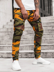 Pánské Kalhoty Jogger žluto-khaki OZONEE A/1003