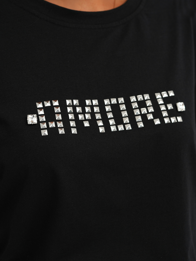 Dámské Tričko Černo-Stříbrná OZONEE JS/YJ77716