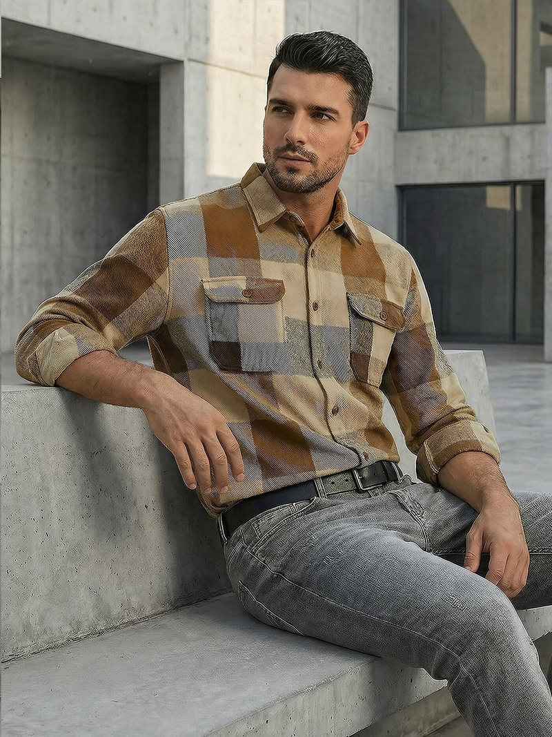 Pánská Košile Camelová OZONEE NB/MC728KZ