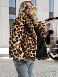 Dámská bunda béžovo-hnědá OZONEE JS/61M8500/158