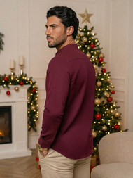 Pánská Košile Vínová OZONEE O/V57Z