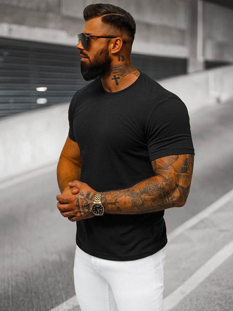 Pánské Tričko Černé OZONEE JS/712005Z