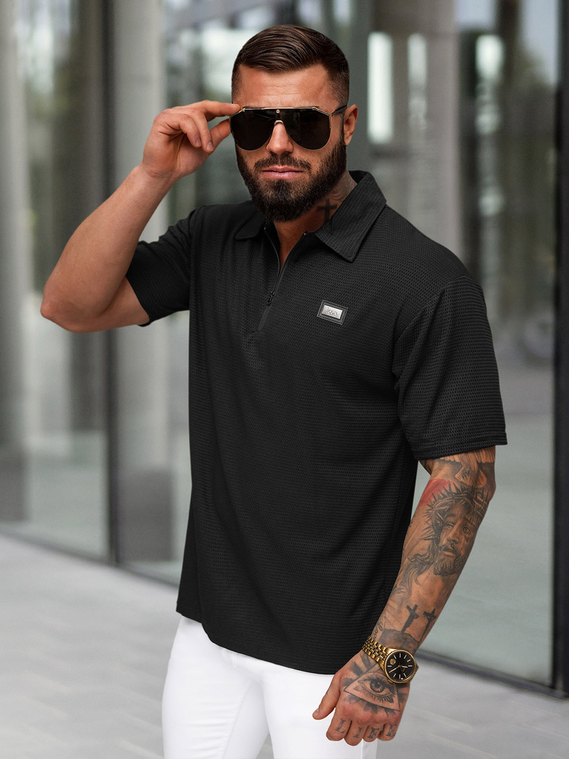 Pánské Polo Tričko Černé OZONEE O/YN2/593