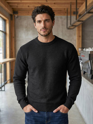 Pánský Svetr Černý OZONEE JS/59B3600/3