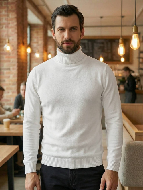 Pánský Svetr Bílé OZONEE JS/59B3603/1