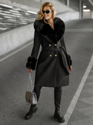 Dámský Kabát Černé OZONEE JS/61M8509/392