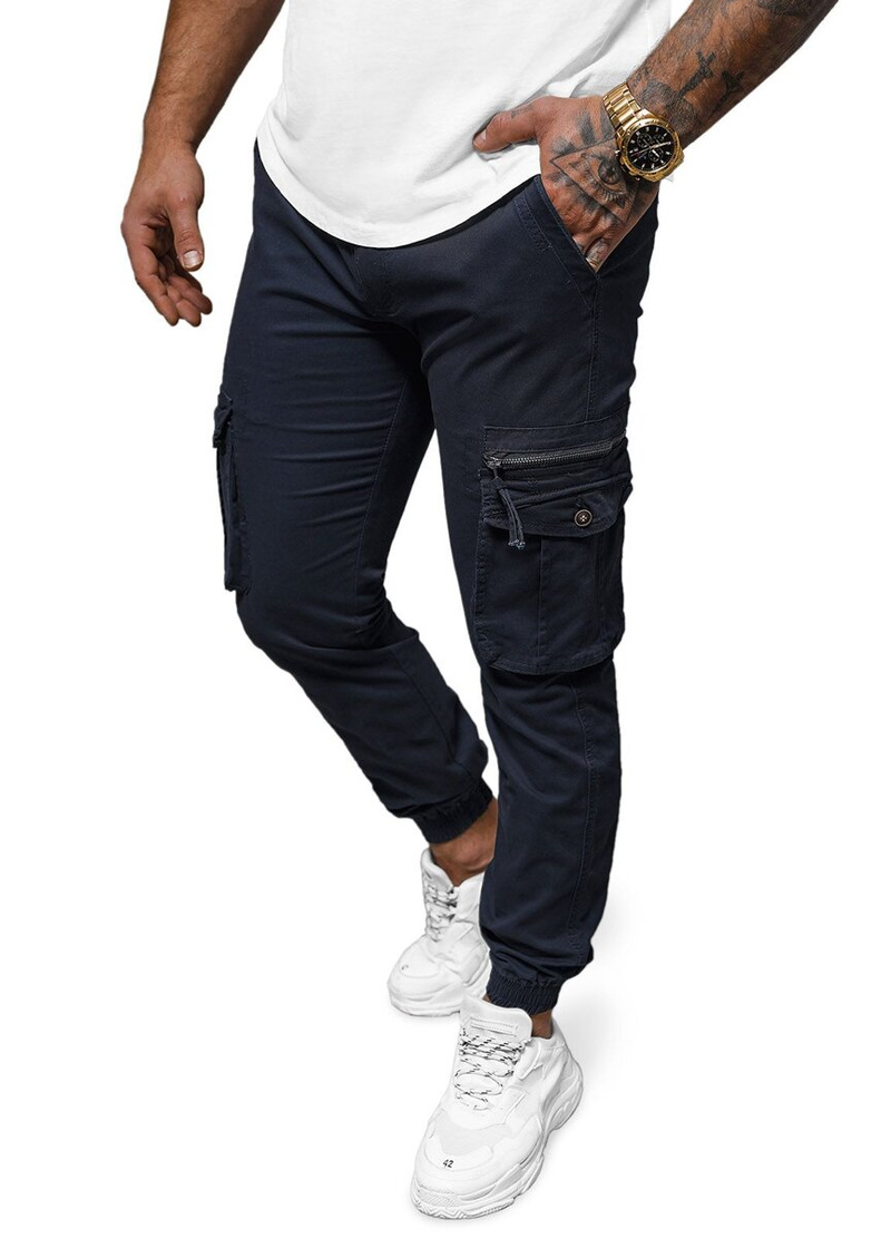 Pánské Chino Jogger Kalhoty Námořnické Modré OZONEE NB/MP0201BS