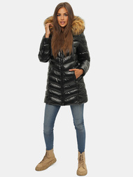 Dámská Zimní Bunda Černo-Hnědá OZONEE JS/M778/392A