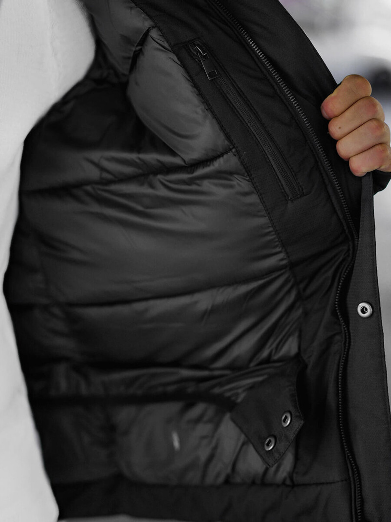 Pánská Zimní Bunda Černo-Šedá OZONEE JS/91M9903/92