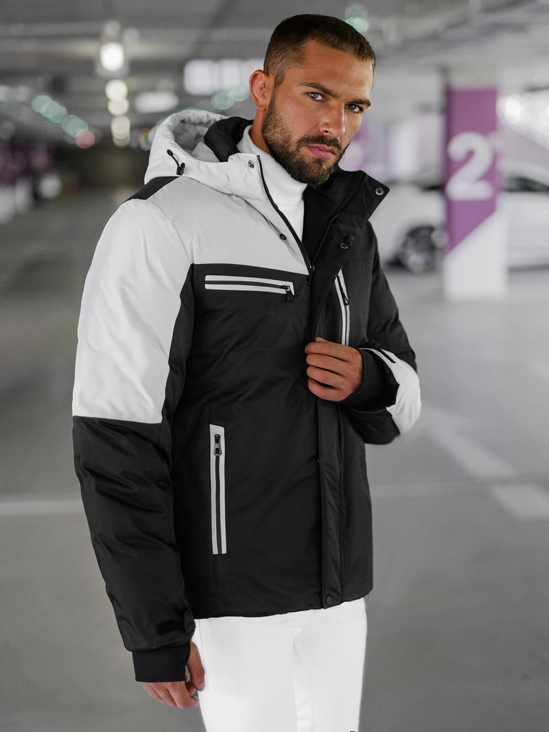 Pánská Zimní Bunda Černo-Šedá OZONEE JS/91M9903/92