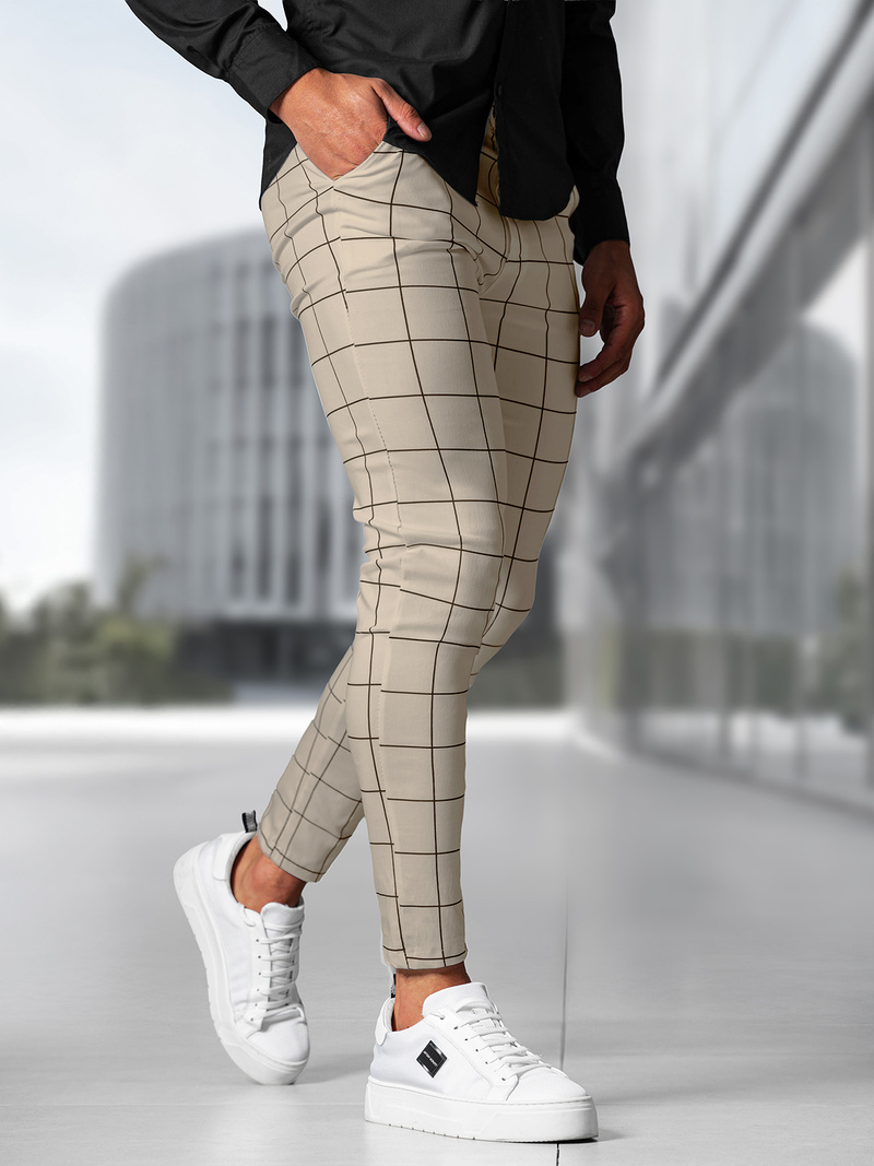 Pánské Chino Kalhoty Béžové OZONEE O/P4009Z