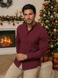 Pánská Košile Vínová OZONEE O/V57Z