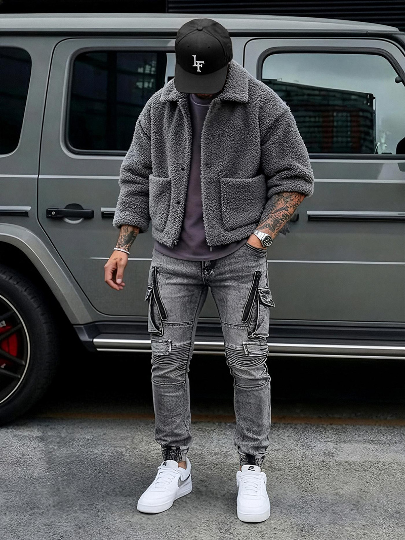 Pánské Džíny Grafitové OZONEE O/E10017Z