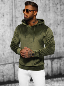 Pánská Velurová Mikina Khaki OZONEE JS/8B1170/29