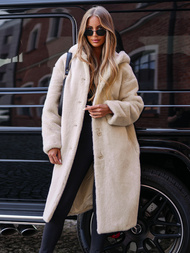 Dámská zimní kožešinová bunda béžová OZONEE JS/11Z8250