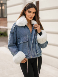 Dámská Džínová Bunda Modrá OZONEE JS/11Z8219