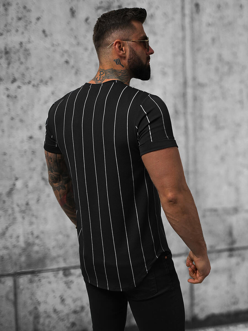 Pánské Tričko Černé OZONEE O/P1116