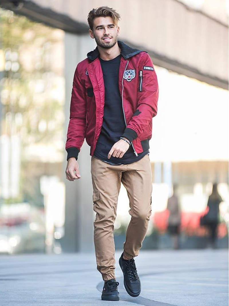 Pánské Kalhoty Jogger Camelové OZONEE A/404