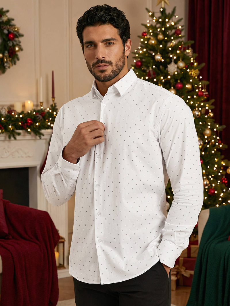 Pánská Košile Bílá OZONEE V/V180Z