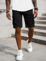 Pánské Chino Kraťasy Černé OZONEE T/XX160086/1