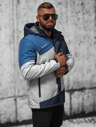 Pánská Bunda Šedo-Námořnická Modřá OZONEE JS/M35/92