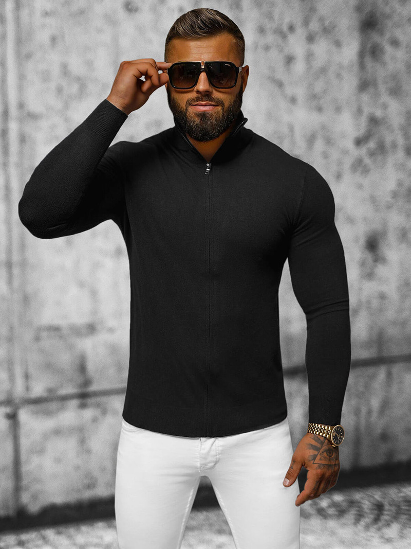 Pánský Svetr Černý OZONEE NB/MM6004/4Z