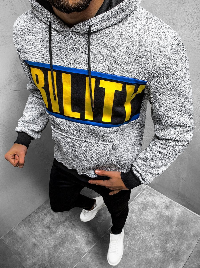 Pánská Mikina Šedá OZONEE JS/KS1936Z