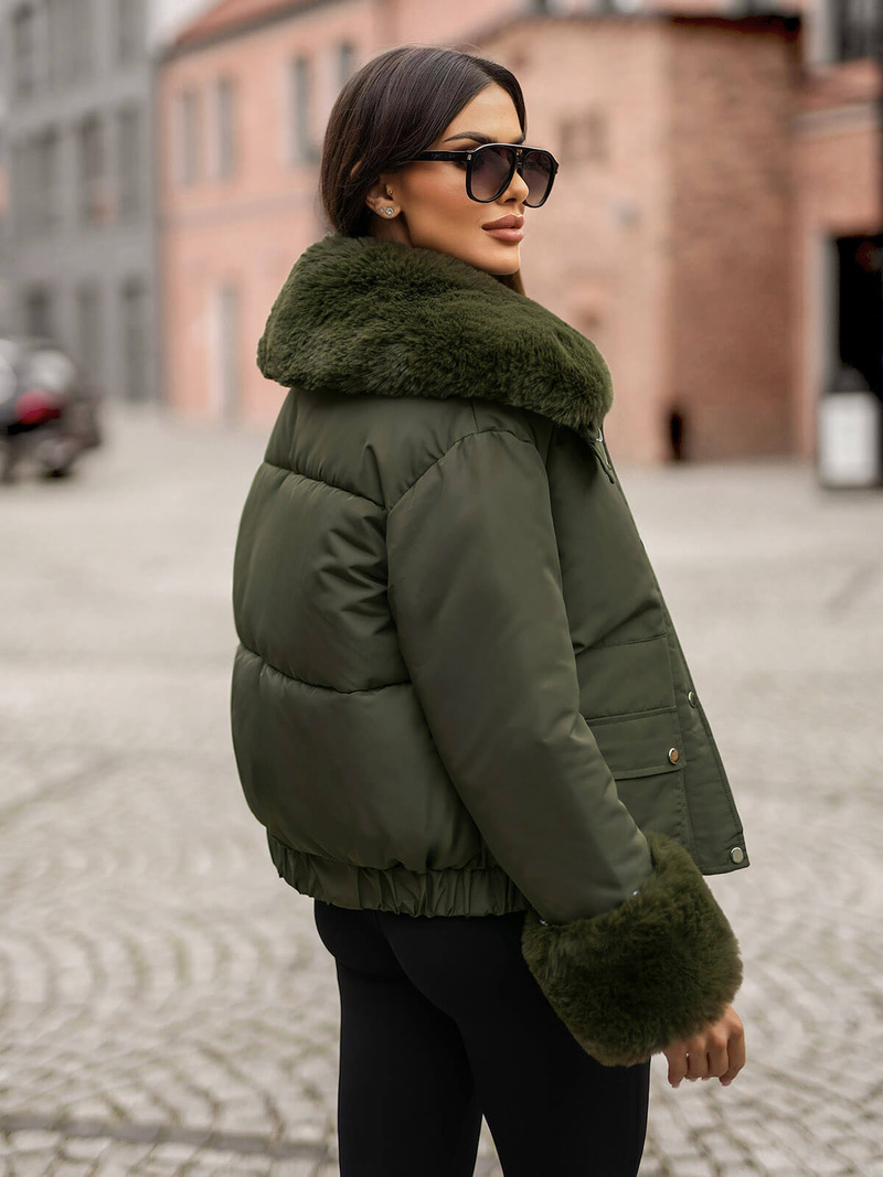 Dámská Zimní Bunda Khaki OZONEE O/H833