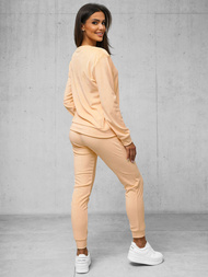 Dámská velurová tepláková souprava lososová OZONEE O/8C1173/150Z