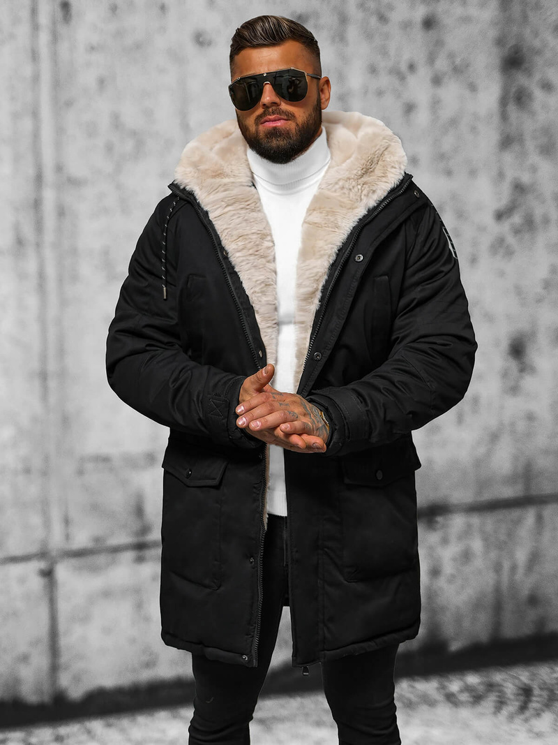 Pánská Zimní Bunda Černá OZONEE JS/5M120/392