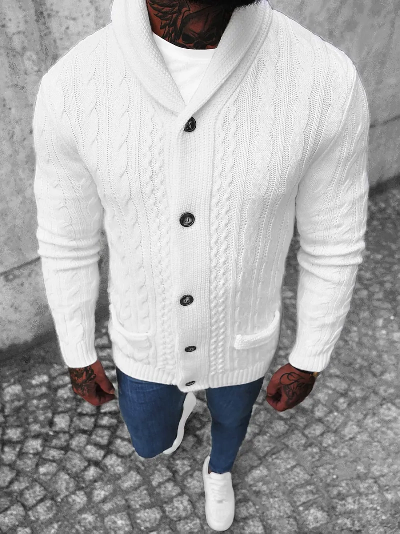 Pánský Svetr Bílý OZONEE NB/MM6017/1