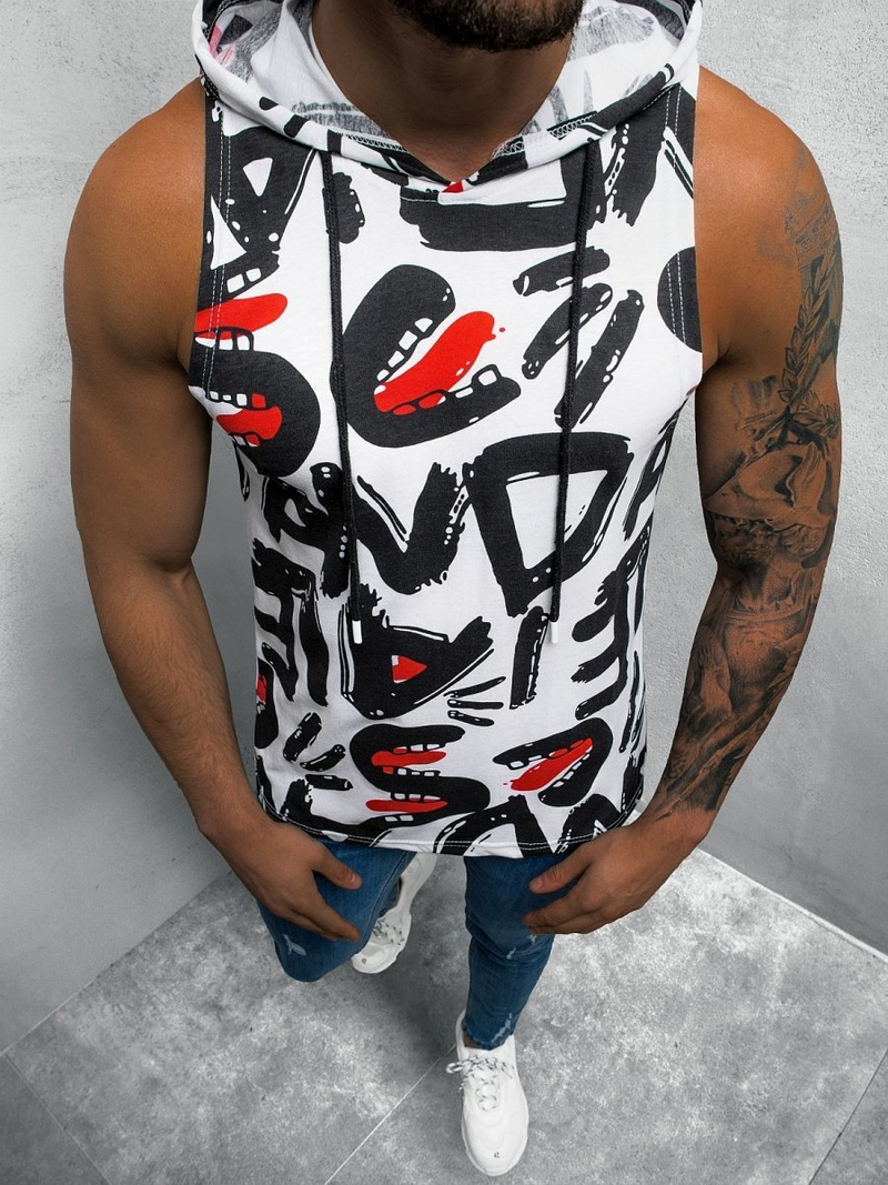 Pánské Tílko Bílo-Černé OZONEE O/BL301