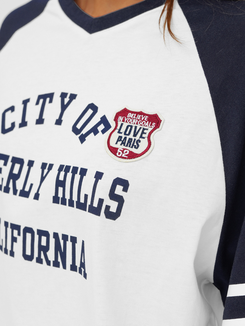 Dámské tričko bílo-námořnické modré OZONEE JS/R62493