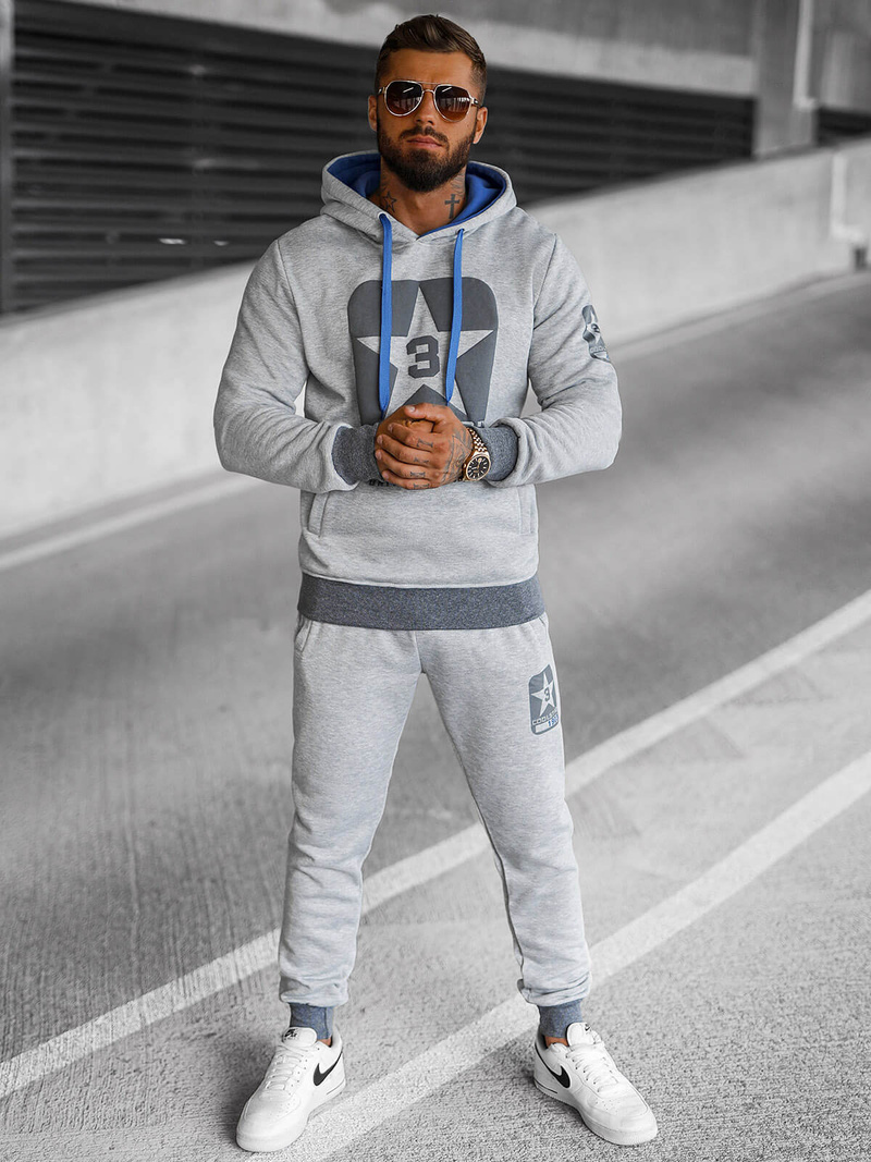 Pánská Tepláková Souprava Šedá OZONEE JS/8C59/2Z