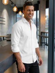 Pánská Košile Bílá OZONEE V/V189