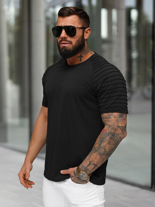 Pánské Tričko Černé OZONEE JS/8T88/3Z