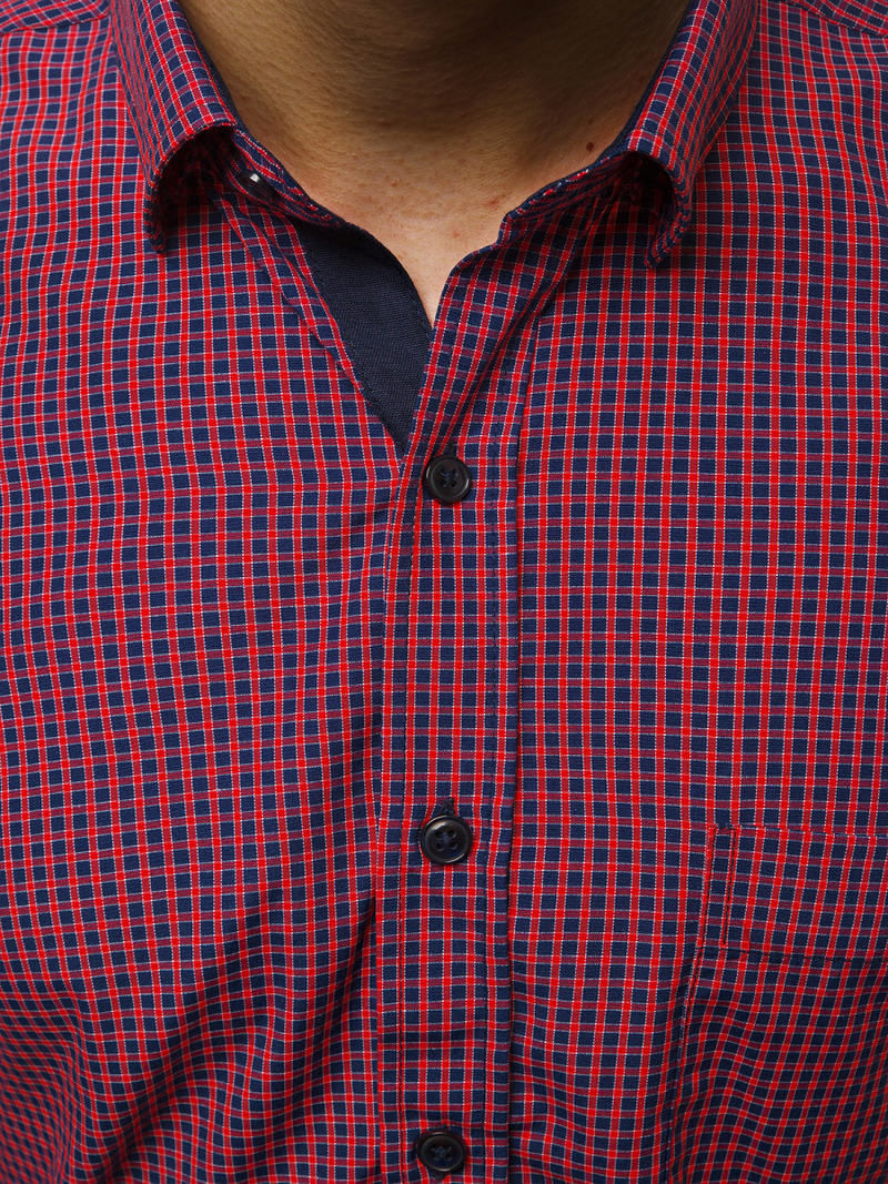 Pánská Košile Červená OZONEE B/K60Z