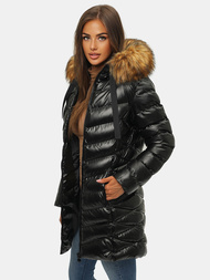 Dámská Zimní Bunda Černo-Hnědá OZONEE JS/M778/392A