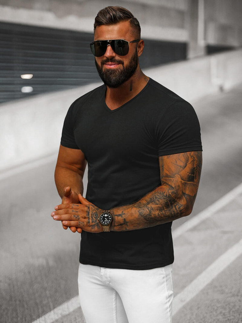 Pánské Tričko Černé OZONEE JS/712007Z