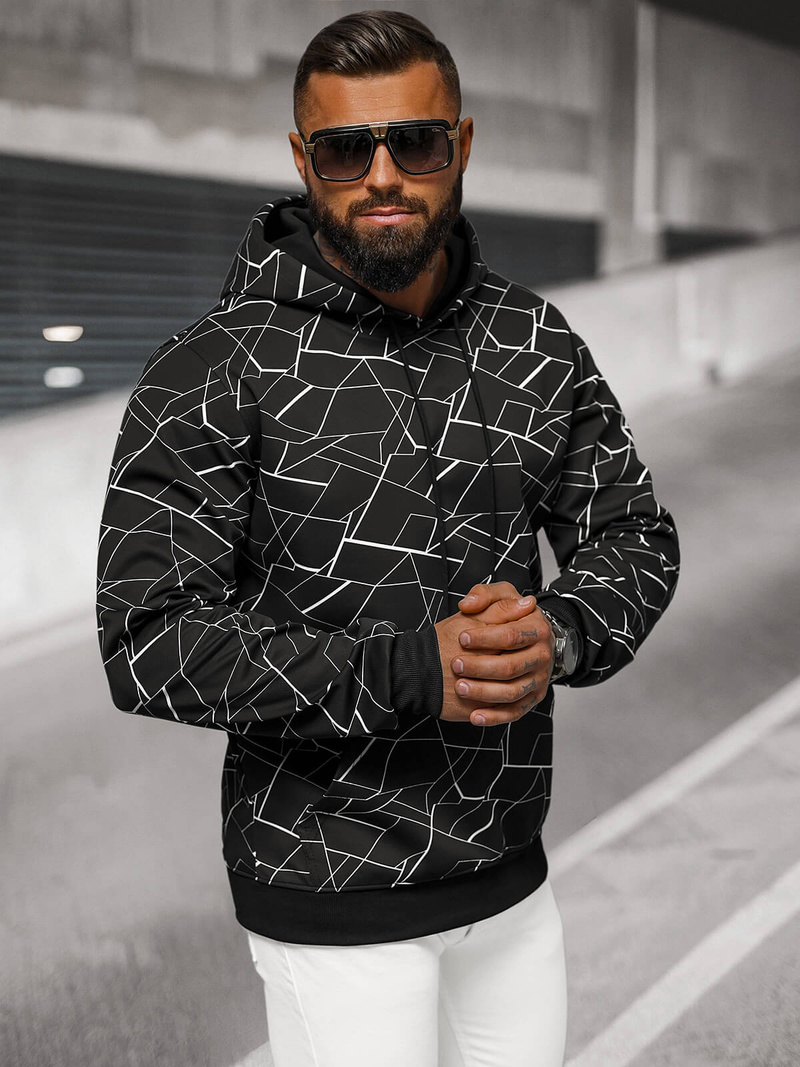 Pánská Mikina Černá OZONEE JS/8B1235/3