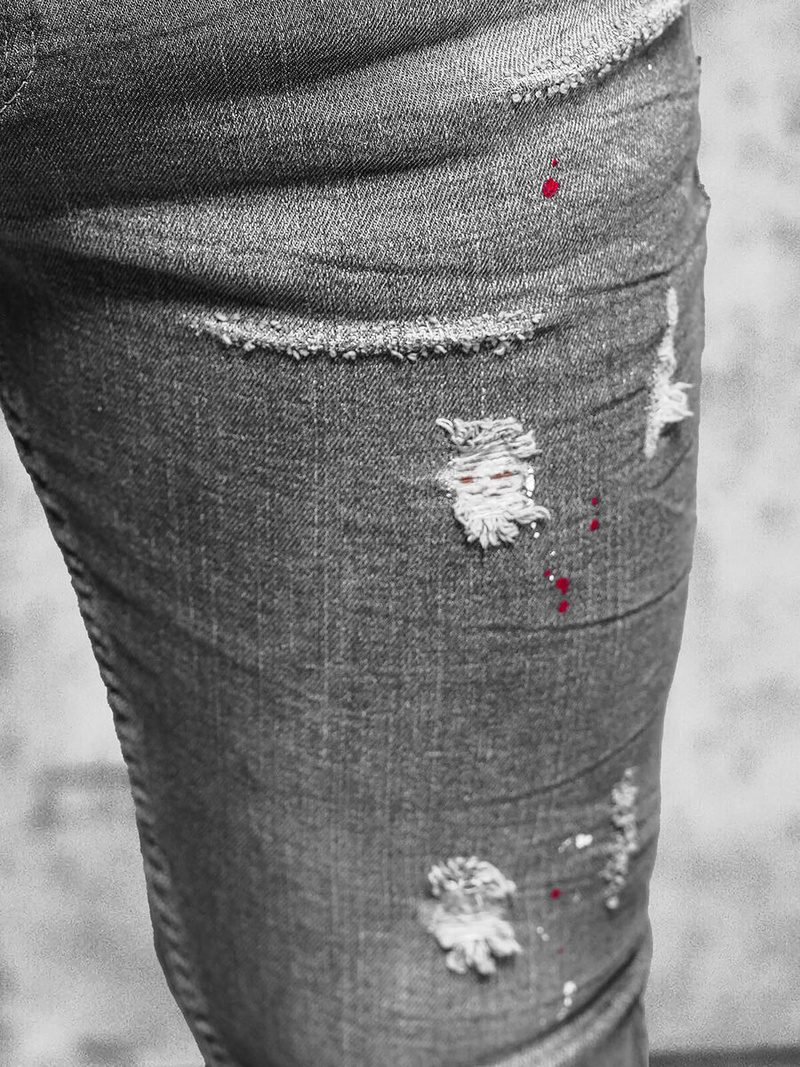 Pánské Džíny Grafitové OZONEE O/MB459