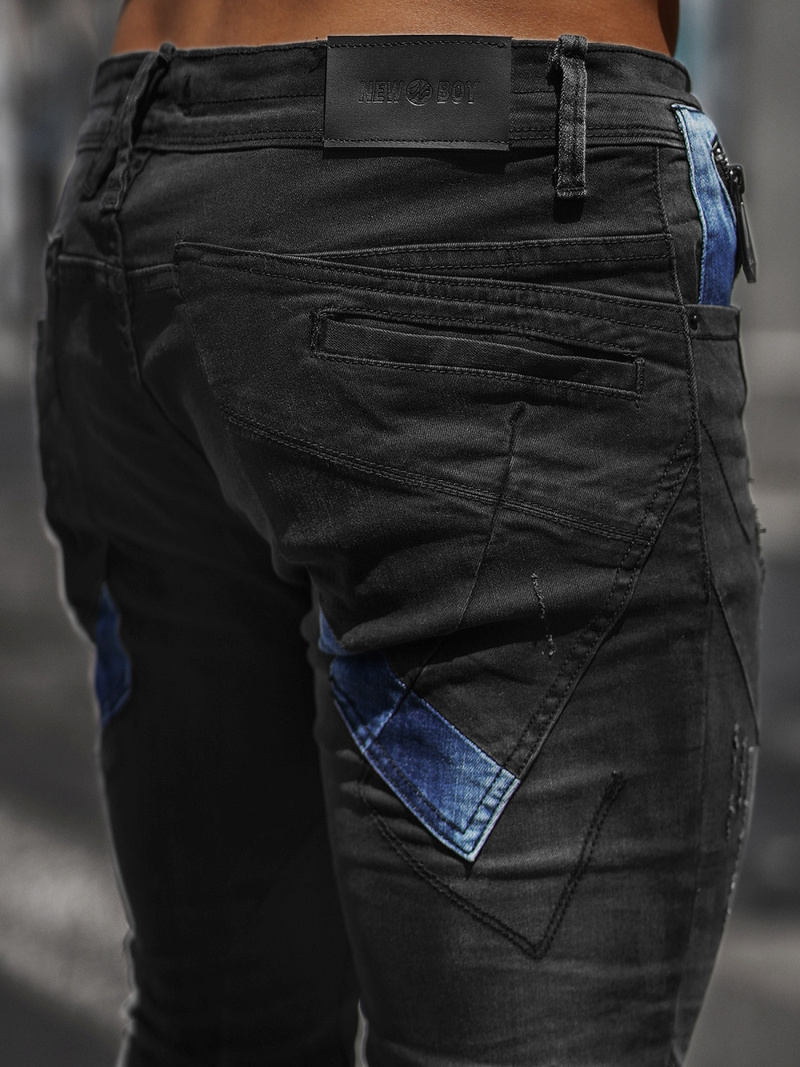 Pánské Džíny Černé OZONEE NB/MP0025N