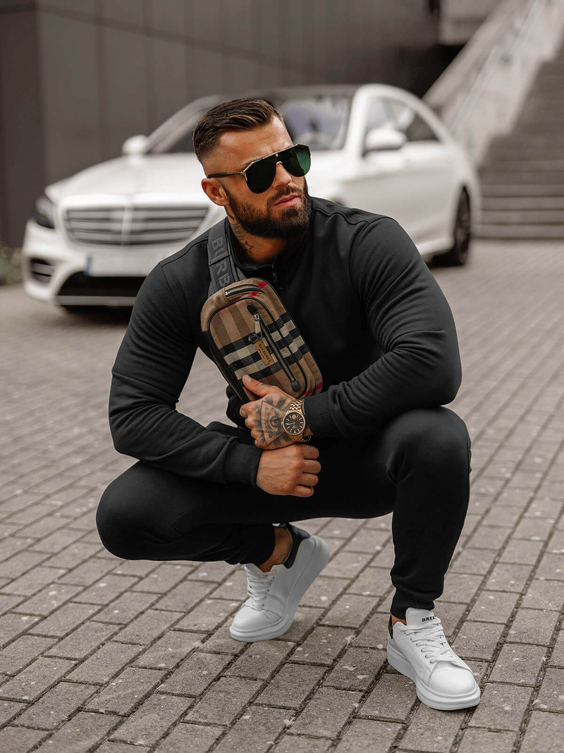 Pánská Tepláková Souprava Černá OZONEE JS/68C10385/3Z