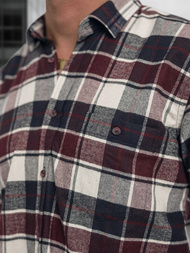 Pánská Košile Vínová OZONEE V/V174Z