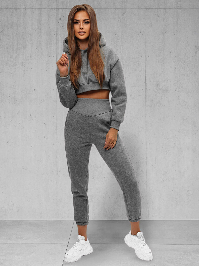 Dámská dvoudílná tepláková souprava grafitová OZONEE JS/8C68/5Z