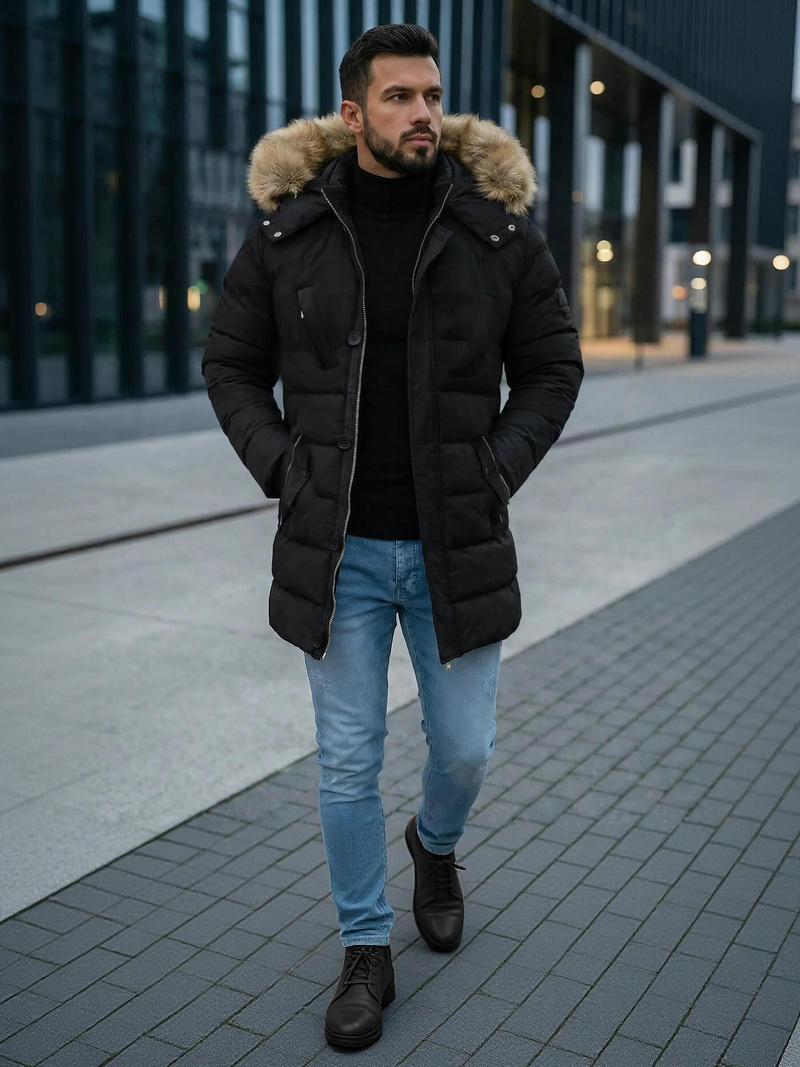 Pánská Zimní Bunda Černá OZONEE JS/5M3122/392Z