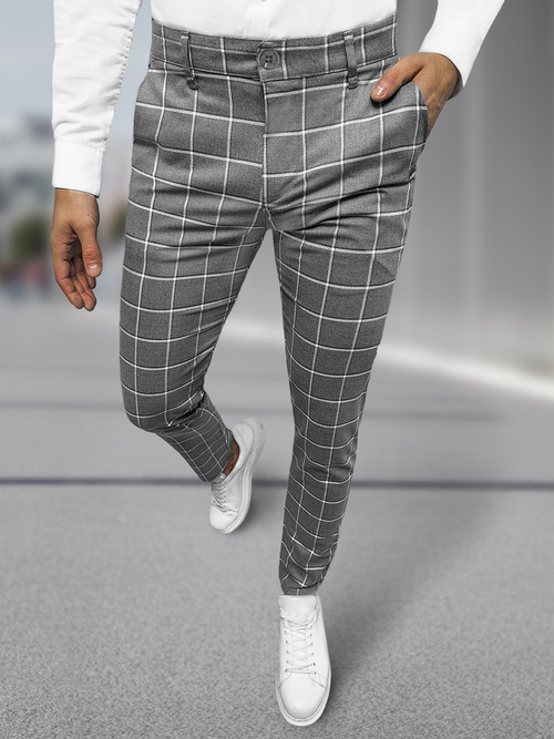 Pánské Chino Kalhoty Tmavě-Grafitová OZONEE DJ/5522Z