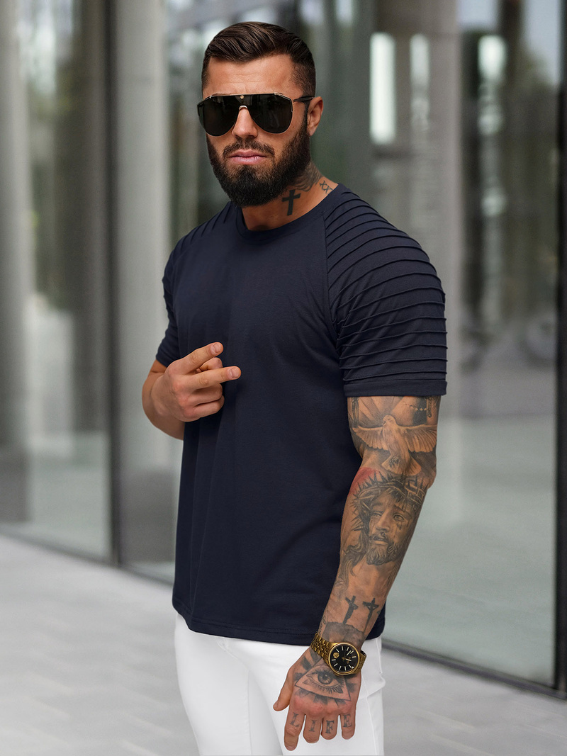 Pánské Tričko Tmavě Modré OZONEE JS/8T88/25Z