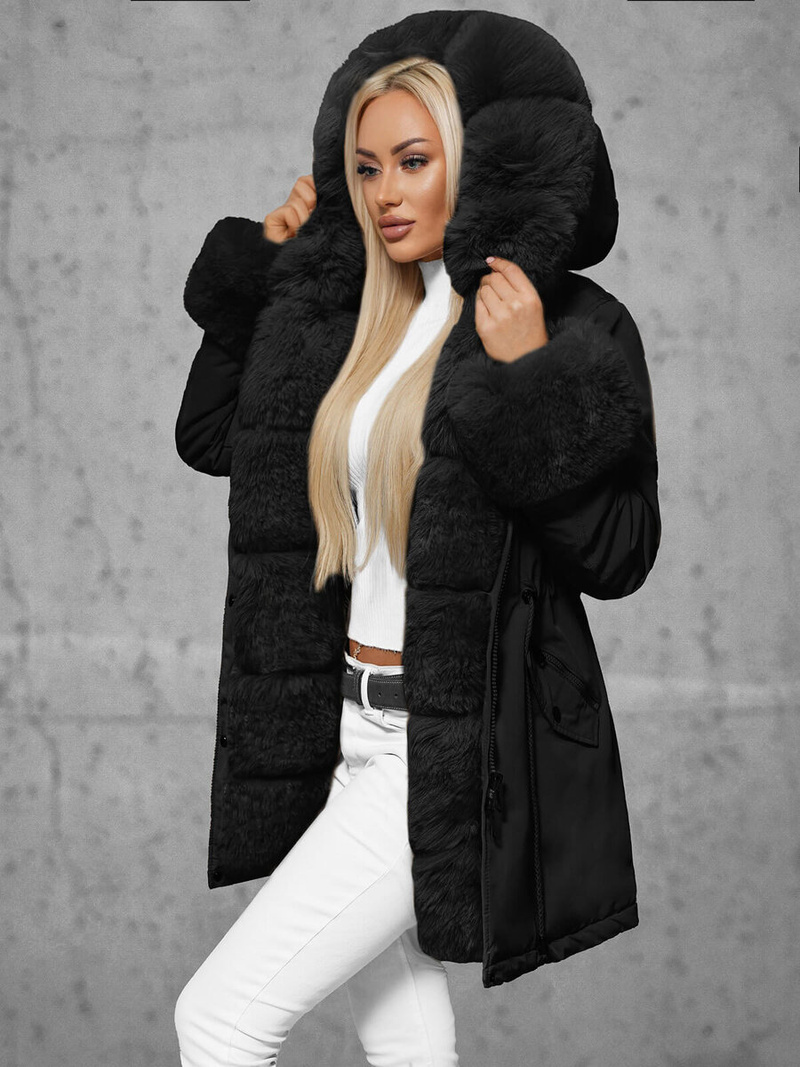 Dámská Zimní Bunda Černá OZONEE JS/16M9062/392Z