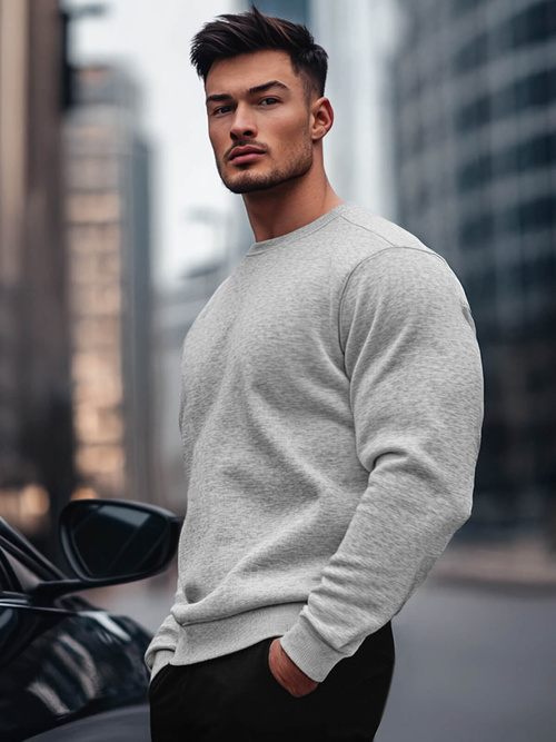 Pánská Mikina Šedá OZONEE JS/2001-10Z